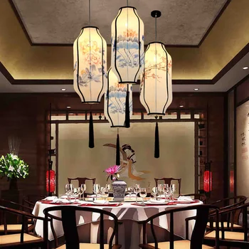 Nová Čína svietidla Prívesok Svetlá handričkou umenie klasická reštaurácia droplight svietidla hala tvorivé Prívesok Lampy konope ZA zs159