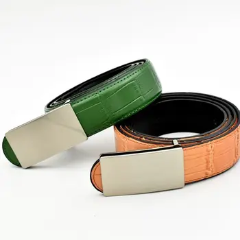 Muž pás luxusné dizajnér Zelená Oranžová mužov pás originálne kožené Vzor dámske luxusné pásu