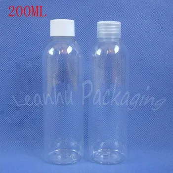 200 ML Transparentná Kolo Plastové Fľaše , 200CC Prázdne Kozmetické Kontajner , Mlieko / Toner Čiastkové plnenie do fliaš ( 50 PC/Lot )
