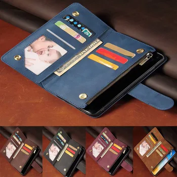 Luxusná Kožená Peňaženka Na Realme 8s 5G RMX3381 Prípade Magnetické Zips Peňaženky Mobile Retro Peňaženky Flip Karty Stojan Ortuť Kryt