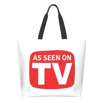 Ako Je Vidieť Na Tv - Naozaj! Vysoká Kvalita Veľká Veľkosť Tote Bag Vidieť, Tv Te Ion Ukazuje Zobraziť Retro Predaj Predaj Reklamných Promo Podpora