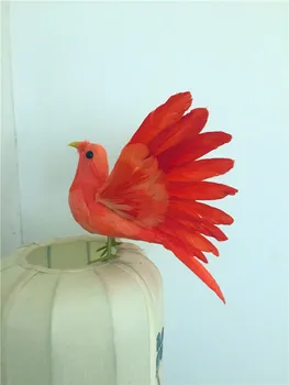 nové simulácie červený vták model plastická a kožušín krídla vták bábiky darček asi 20 cm 0674