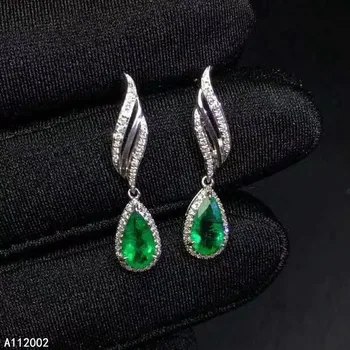 KJJEAXCMY jemné šperky prírodné Emerald 925 sterling silver ženy náušnice nové Ušné Štuple podporu test populárne módne