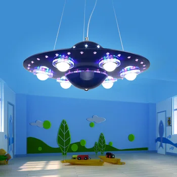UFO, modrá prívesok svetlo Pre lietajúci tanier lampa Zariadenie, Detská Izba Svetlo Spálňa Osvetlenie Deti Svietidlá Pre dieťa osvetlenie miestnosti