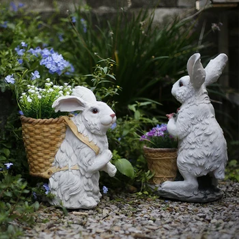 Pastorálna White Rabbit, Kvetináče Živice Ozdoby Vonkajšie Nádvorie Sukulentných Rastlín Simulácia Zvieracie Figúrky, Dekorácie Remeslá