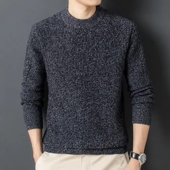 sveter Zimné pánske 100% čistá vlna okolo krku pribrala klesnutie sveter pulóver sveter.
