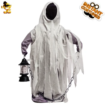 Ghost Halloween Kostým Detský Strašidelný Sivá Chlapčenské Odevy Cosplay Smrti Strašidelný Fancy Dress Up Cosplay Party Oblek