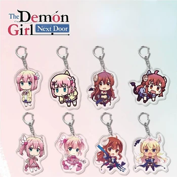 Anime KeyChain Žien Demon Girl Next Door Key Chain pre Mužov Akryl Krúžok na Auto Keyring Strany Prívesok Japonsko Cos Dievčatá Darček