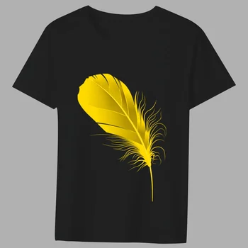 Fashion T-shirt pánske Klasické Farebné Pierko Tlač Vzor Series All-zápas O Bežné tvaru Prímestských Pohodlné Top T-shirt