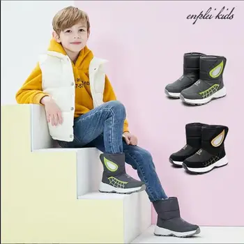 50% Reálne Vlna detské zimné topánky, Módne vlny chlapci nepremokavé topánky deti sneh topánky -30 stupňov Rusko zime teplé topánky