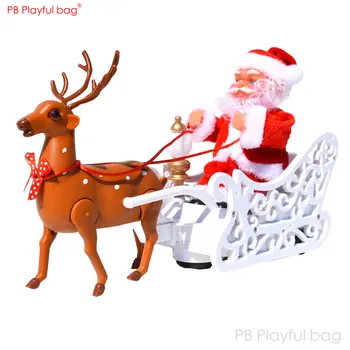 Hravé taška Vianočné jeleň vozík Santa Claus elektrické hudby bábika Hnuteľného Sobov vozík Santa Vianočný darček AC09