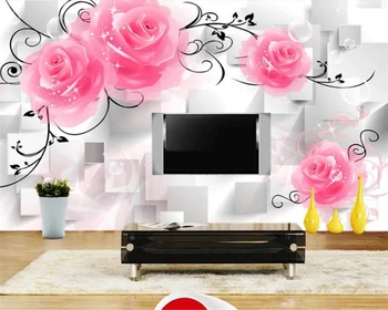 Beibehang Vlastnú tapetu domova nástenná maľba fantasy ruže 3D TV joj stene obývacej izby, spálne pozadí steny 3d tapety