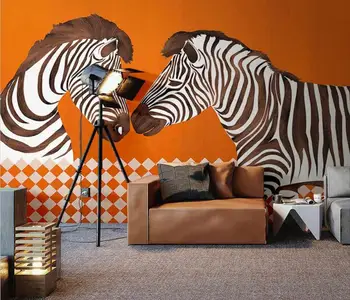 Vlastné abstraktných de parede 3D Zvierat Zebra Wallpaper photo nástenná maľba na stenu papiere Domova 3d tapeta, Obývacia Izba, Spálňa Gobelín