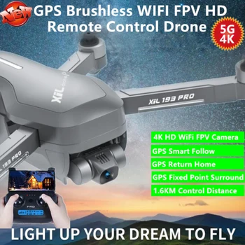 4K HD GPS Skladacia Diaľkové Ovládanie Quadcopter 30mins 1,6 KM 5G WiFi FPV Smart Riadiť Auto Vrátiť Profesionálne BrushlessRC Drone