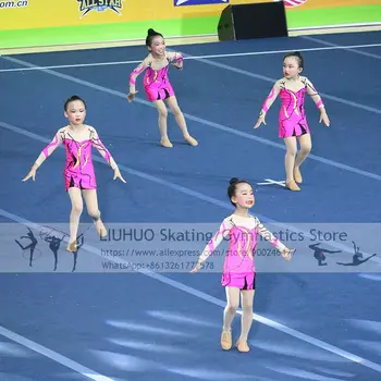 Dievčatá, Deti Lacné Teamwear Cheerleading Uniformy Tanečnej Súťaže, Ženy, Deti Rytmická Gymnastika Valčík Accessori Korčuľovanie Šaty