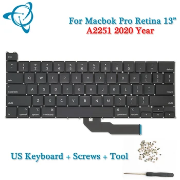 Notebook NÁS anglický A2251 Klávesnica + Podsvietenie Pre Apple MacBook Pro Retina 13