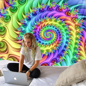 Whirlpool fantasy scény stene visí Mandala čiar gobelín hippie, české zdobené Tarot nástenné gobelíny yoga mat