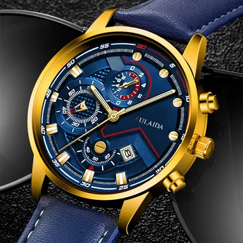 2022 Módne Pánske Business Hodinky Luxusné Kalendár Quartz Náramkové Hodinky Svietiace Hodiny Mužov Bežné Kožený Opasok Hodinky hodinky pre mužov
