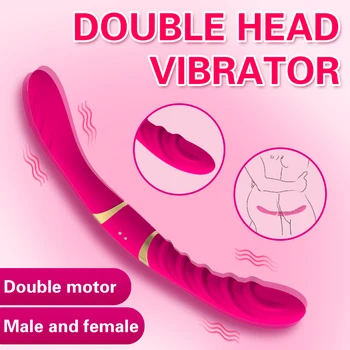 Dvojité Hlavy Dildo Vibrátor Klitorisu Stimulovať sexuálnu Hračku pre Ženy, G Mieste Pošvy Vibrátor Dospelých, Sexuálne Hračky, USB Nabíjateľné Sex Shop