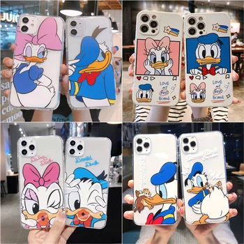 Disney Donald Duck Daisy Telefón puzdro Pre iPhone 14 13 12 11 Pro Max Mini 6 7 8 Plus Cartoon Mäkké Silikónové Úplný Ochranný Kryt
