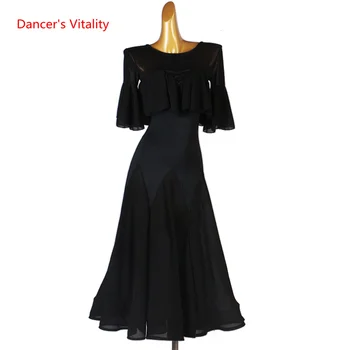 Spoločenský Tanec Šaty pre Ženy Prispôsobiť Spoločenský Tanec Kostýmy Spandex Krátke Rukávy Moderné Šaty Valčík Oblečenie Rumba Nosenie