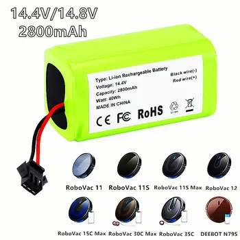 14,4 V 2800mAh Li-ion batéria pre Cecotec Conga Excelentnosti 950 1092 Ecovacs Deebot DN621 601/605 Eufy RoboVac 35C Panda i7 V710