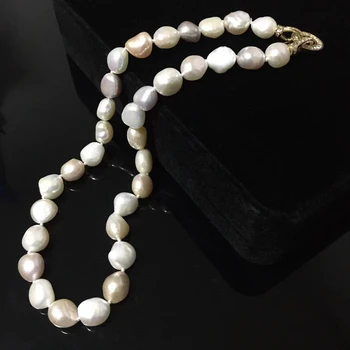 Prírodné Sladkovodné Veľký Barokový Perlový Náhrdelník Jednoduchý Štýl Multi Color Chocker Pre Ženy Módne Šperky Doprava Zadarmo