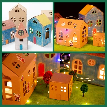 Vianoce Dekoroch DIY 3D Stereo Papier Dom Deti hračky Začiatku Vzdelávania, Vzdelávacie Hračky Darček Ručné Remeslá Položiek