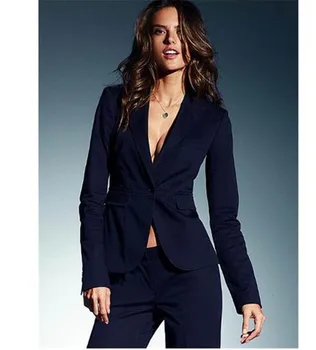 Nový Príchod Navy Dámske PantSuits Formálne Oblečenie Pantsuits Žena Office Jednotné Lady Nohavice+Bunda Zákazku