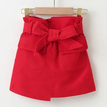 Móda Farbou Sukne Pre Dievčatá, Nové Jeseň Bežné Krátke Sukne S Pásy Batoľa Dievča Oblečenie Mini Sukne