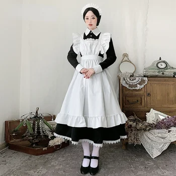 Ženy Slúžka Oblečenie Anime Dlhé Šaty Francúzsky Súd Slúžka Šaty Lolita Šaty Cosplay Kostým Kawaii Oblečenie Stredoveké Šaty