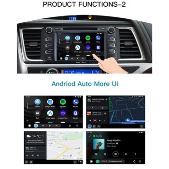 Bezdrôtové Carplay Android Auto pre TOYOTA HIGHLANDER 2014-2019 s Zrkadlenie Navigáciu Zadnej strane Fotoaparátu Auto Dekodér
