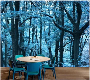 Vlastné prírodnej krajiny tapetu,modrá lesa nástenná maľba na obývacia izba gauč office pozadí steny domáce dekorácie abstraktných de parede