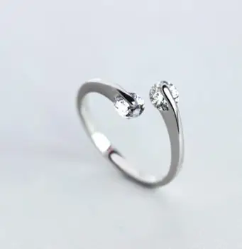 Módne Jednoduché Crystal Korálky Prstene Pre Ženy Milenca Zapojenie Svadobné Otvorené Prst Krúžky Punk Šperky