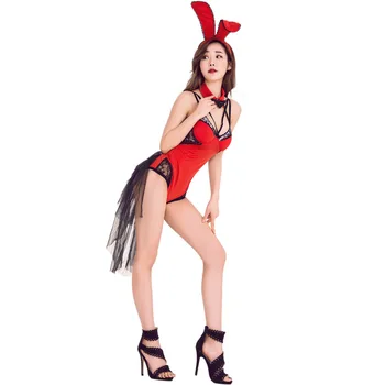 Sexy Bunny Dievča Teddies Kostýmy Bar DS Bunny Jumpsuit Jednotné Oblečenie nočný klub Spevákov Gogo Fáze Tanečné Kostýmy
