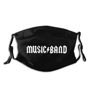 Hudobná Skupina Funny Rock Kovové Bicie Gitara Logo Dizajn Zábavné Pohode Handričkou Maska Hudobná Skupina, Kapela Hudba Rock Kovové Bicie Gitara Logo