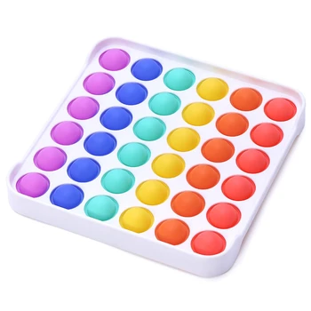 Námestie Rainbow Push Bubble Pop Autizmus Nové Fidget Hračky Odľahčovacia Stres a Zvýšiť Zameranie Mäkké Squeeze Pop Hračka
