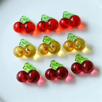 29*30 mm 40pcs Veľká Veľkosť Akryl Farebné Ovocie Cherry Plastové Šperkov Náhrdelník Prívesky, Ozdoby Príslušenstvo Charms Dekorácie