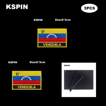 Obdĺžnik Národnej Vlajky Patch Háčik Slučky Venezuela Odznaky Remienok 3D Palicu na Bunda Batoh Nálepky