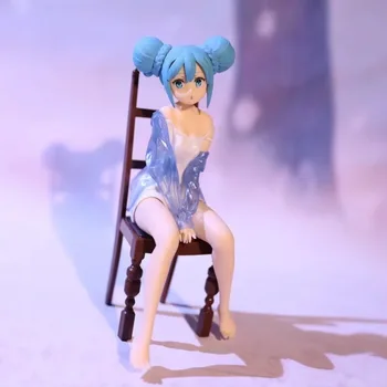 NOVÉ 20CM Plavky Anime Akčné Figúrky Hatsune Miku s stoličky Figúrka Model Hračky pre Chlapcov Vianočný Darček