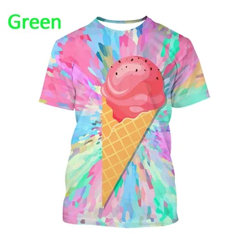Muži a Ženy Móda Bežné T-shirt Lete Cool Ice Cream Zábavnej 3d Vytlačené T-shirt Priedušná a Pohodlné Mäkké T-shirt y2k