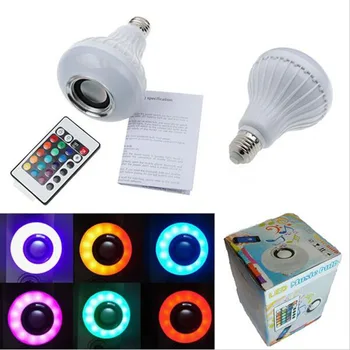 20pcs/veľa LED Bezdrôtový RGB Bluetooth Reproduktor Žiarovka E27 E26 B22 LED RGB Svetlo Prehrávanie Hudby na Čítanie Pomocou Diaľkového Ovládania Domu Držať