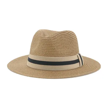 slnko klobúky muži ženy leto jar široký okraj pevný pás kapela papiera, slamené klobúky, vonkajšie slnko ochranné formálne khaki čierna ženy čiapky